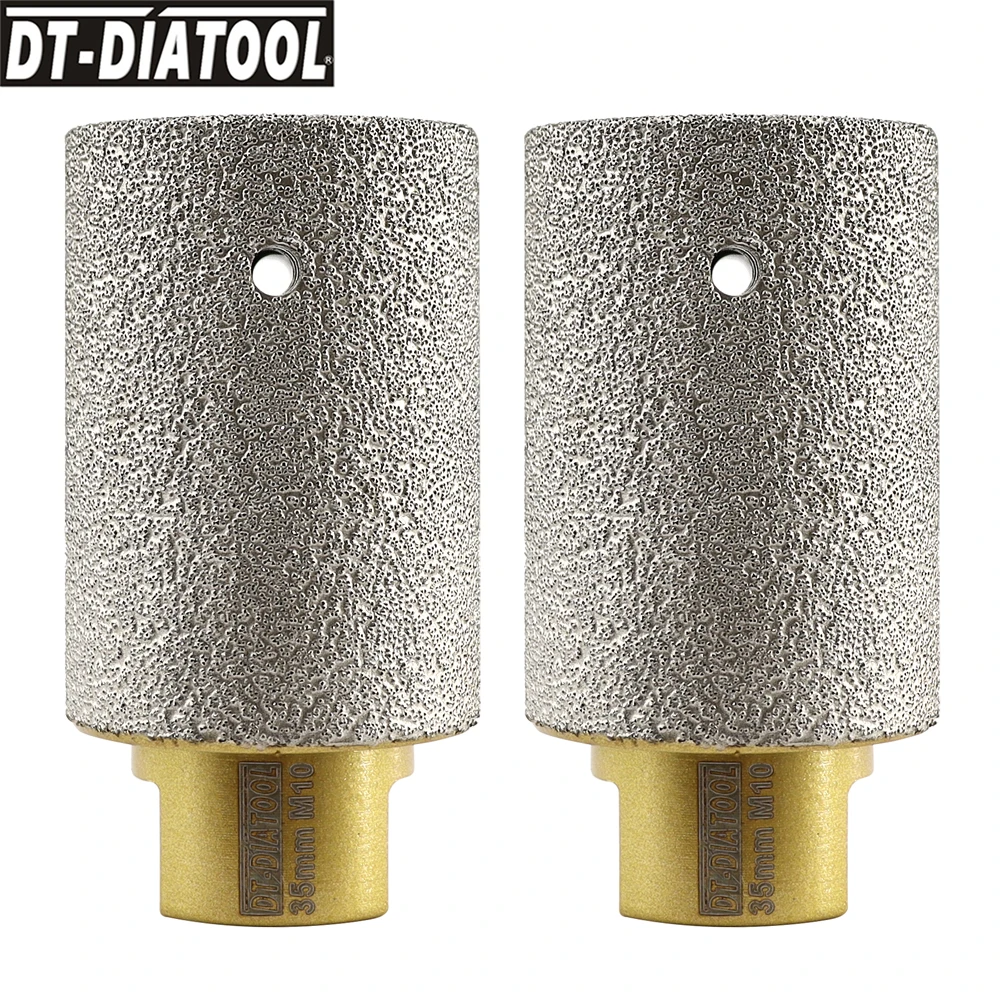 

DT-DIATOOL 2pcs/set Diamond Vacuum Brazed Diamond Grinding Rod Bits With M10 For Porcelain Hard Ceramic Marble Granite Dia35mm