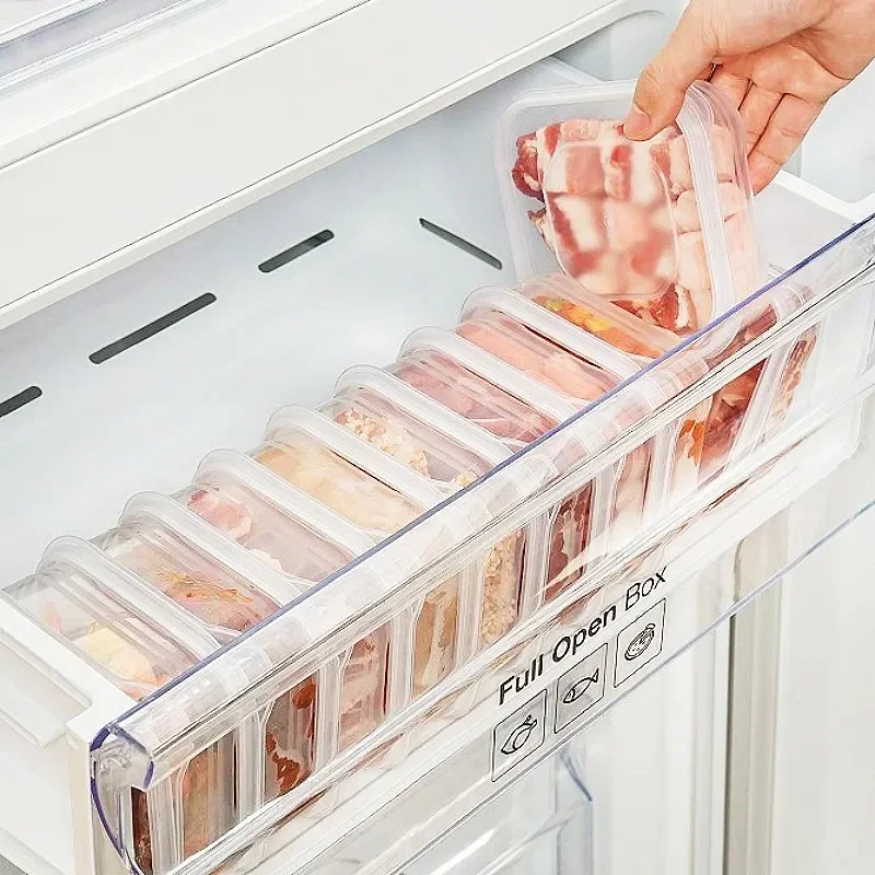 Refrigerator food Storage Box with lid  Frozen Meat  Fresh-keeping Box Superimposed Organizadore Storage Containers