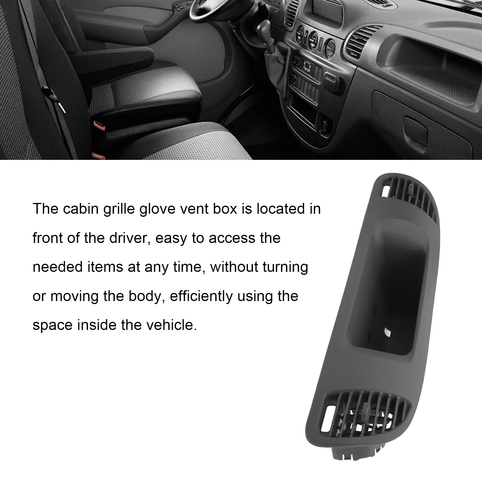 Dashboard Air Vent Glove Box Car Dashboard Storage Compartment 9016801607 Replacement For Mercedes-Benz Sprinter 1999 to 2006