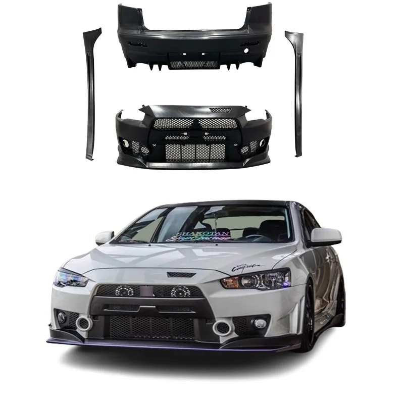 

High Quality PP Material Mitsubishi lancer body kit 2009-2017 Upgrade FQ400 Style Front Rear Bumper Side Skirts Car bumpers