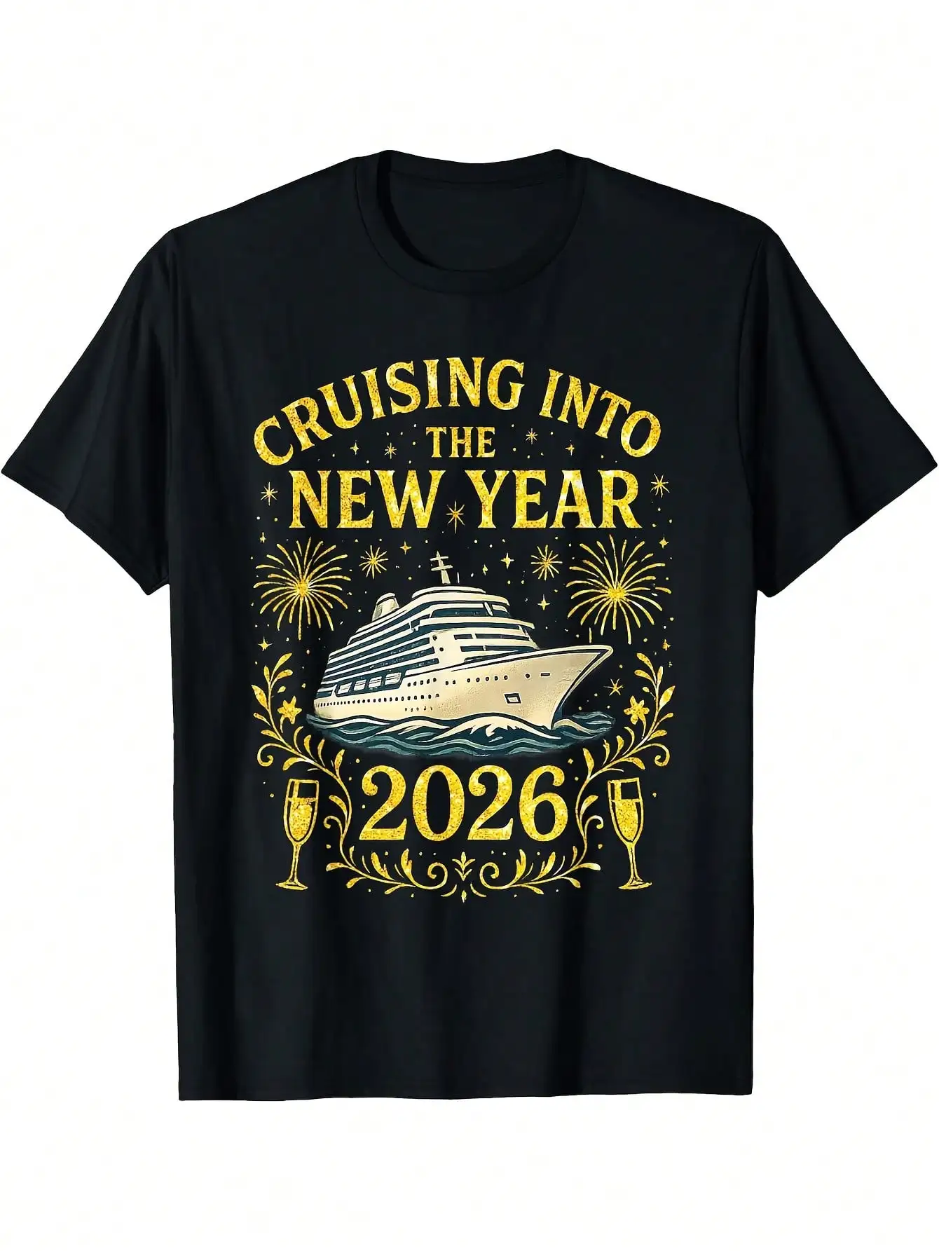 

Sailing Into 2026 With A Happy New Year T-Shirt, Enjoy A Short-Sleeved Printed Tee Made From