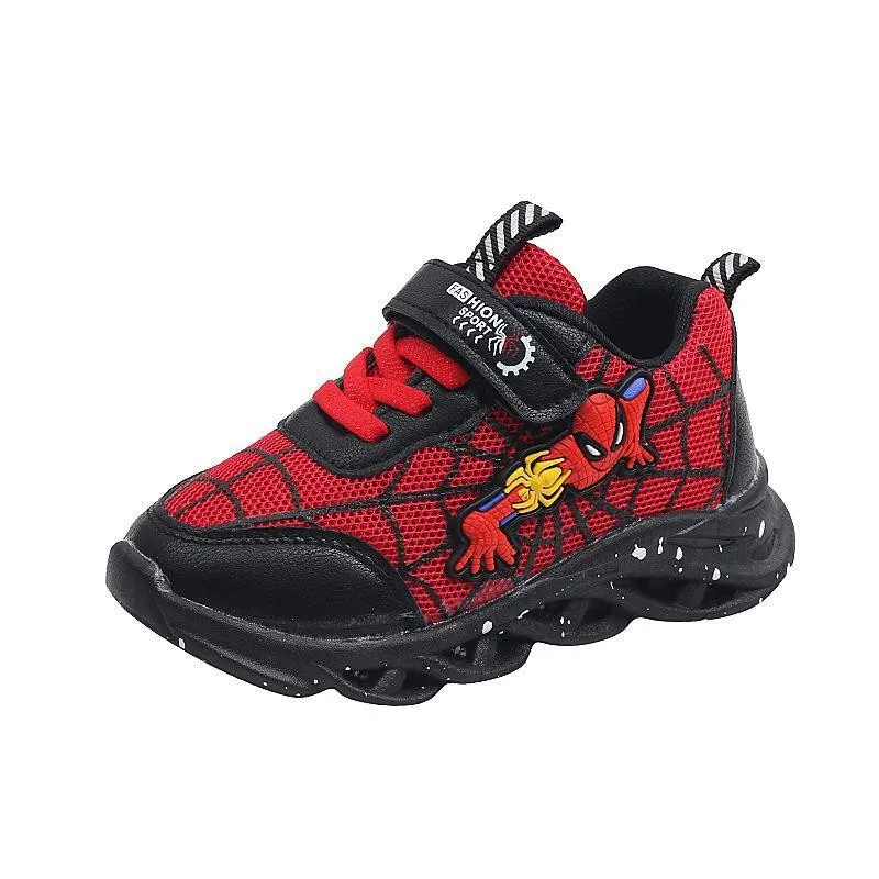 Disney cartoon boys Spider-Man cute Casual shoes con led light soft sports shoes for kids gift taglia EU 21-35