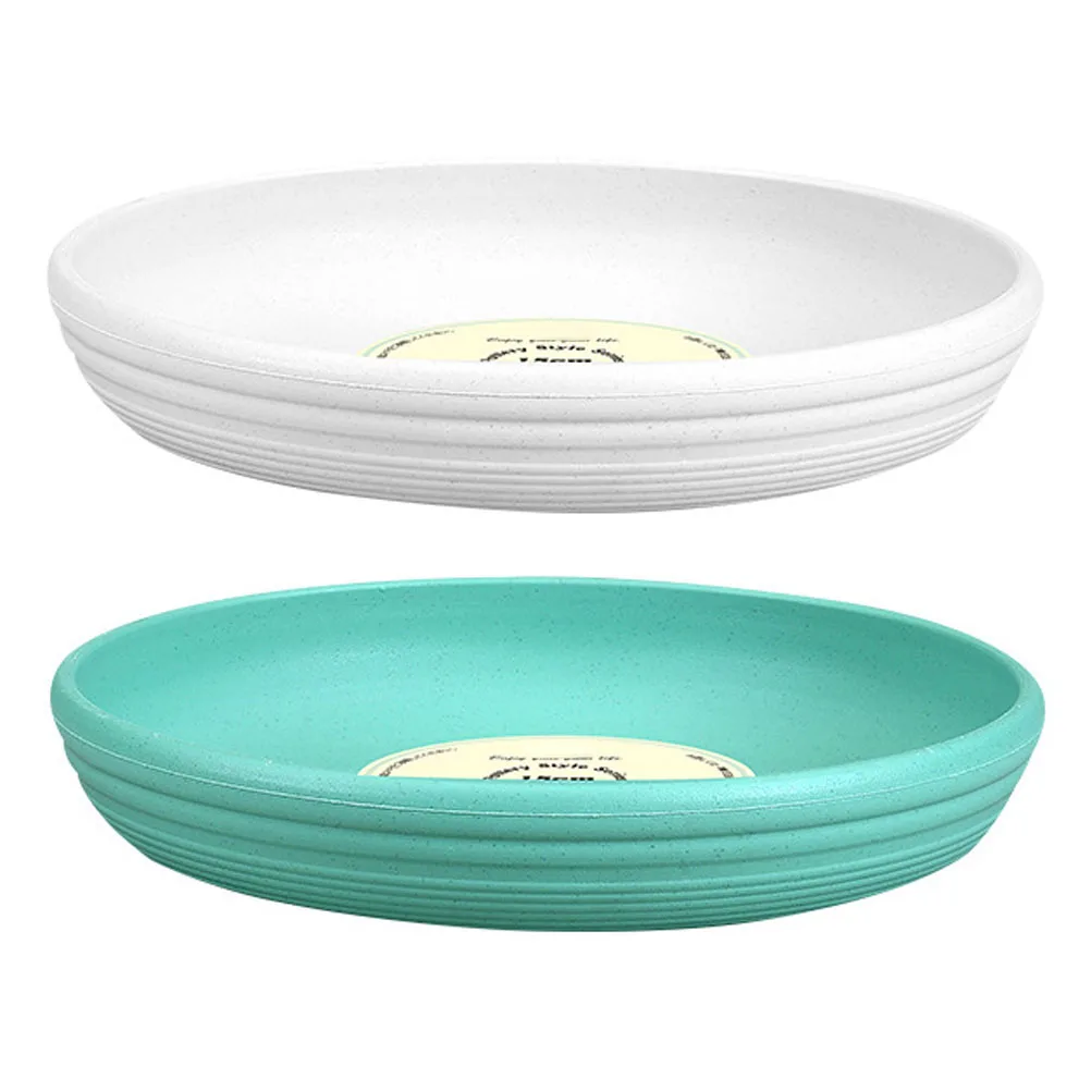 

2Pcs Flowerpot Tray Lightweight Durable Plant Pot Plate Beige Green Waterproof Easy Clean Indoor Outdoor Garden