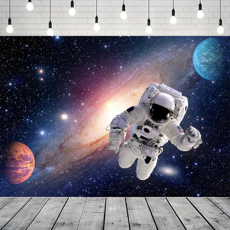 

Фон для фотосъемки: Космос, планеты, Вселенная, Солнечная система, астронавт, галактика, звезды. Декор для вечеринки, интерьерный постер.