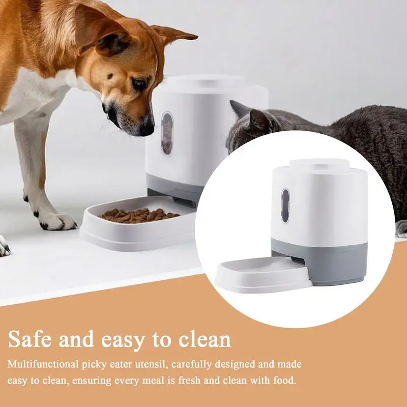 

Pet Food Dispenser For Dogs 1.5L Press Automatic Cat Feeder With Bowl Slow Feeding Bowl Interactive Enrichment Toys For Small