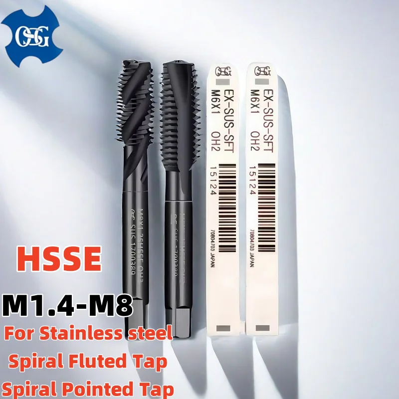 

1PCS Japan OSG HSSE INOX Spiral Pointed Tap For steel M2M3M4M5M6M8X0.5X0.75X1
