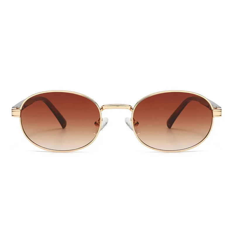 Vintage Oval Metal Sunglasses Men Women Retro Frame Fashion Ocean Tint Lens UV Protection Trendy Luxury Sun Glasses 3600