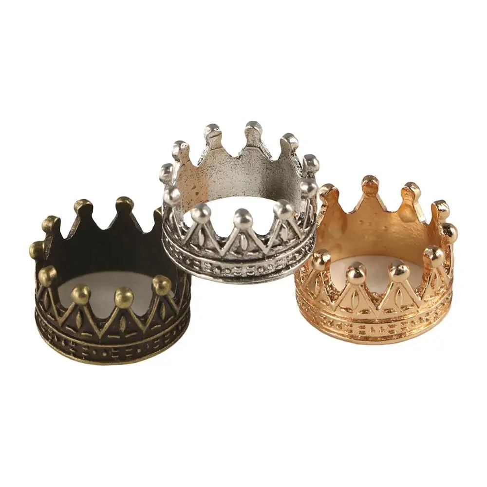 Model Toys Mini Metal Crown Model Decorating Ornaments Dollhouse Miniature Metal Crown Silver Golden Bronze