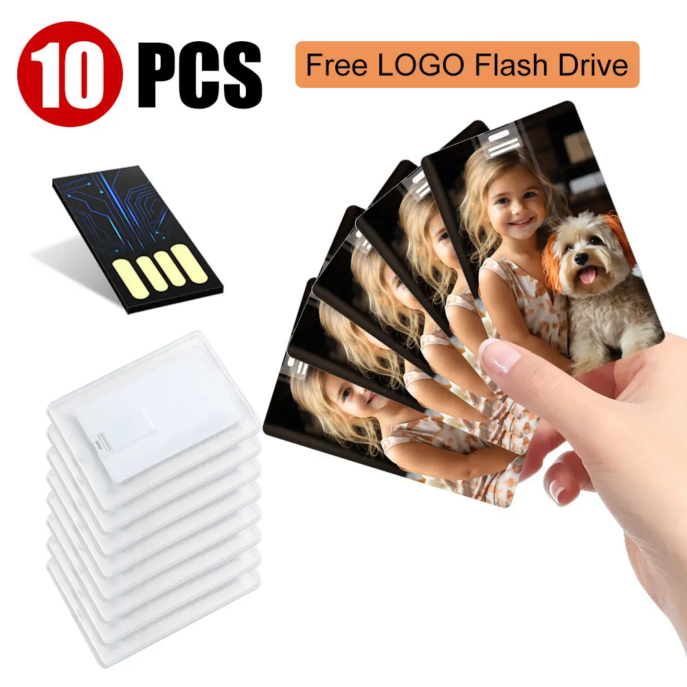 

10 pack/lot Pen Drive 64GB High Speed Bank Credit Card USB Flash Drive 128GB 8GB 16GB Pendrive 32GB Memory Stick Flash Drive