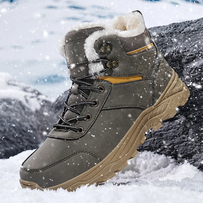 Men's winter high top snow boots men's outdoor men's sports shoes plus men's cotton shoes