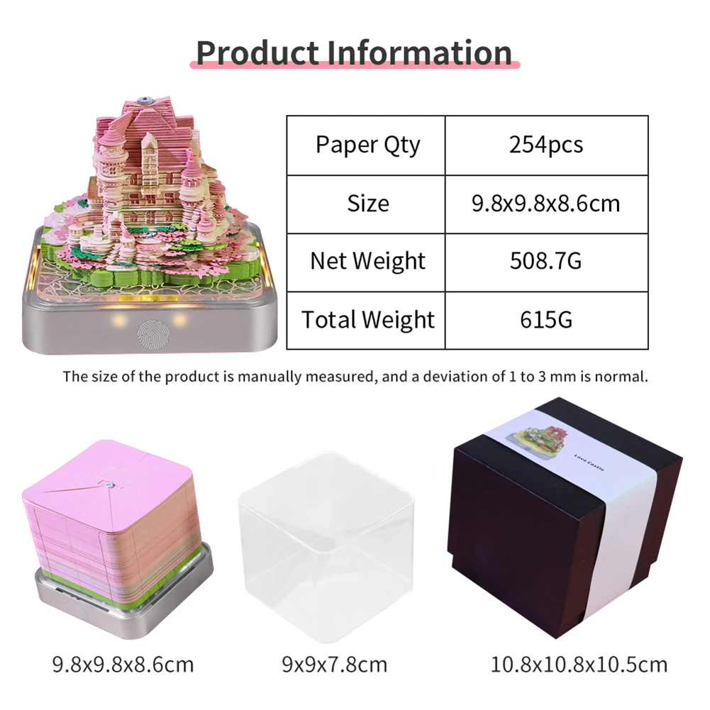 แผ่นบันทึกปฏิทินศิลปะแบบ3D 3D กระดาษฉีกน่ารักแกะสลักสติกเกอร์กระดาษจดบันทึกแบบทำมือสำหรับนักเรียนโรงเรียน