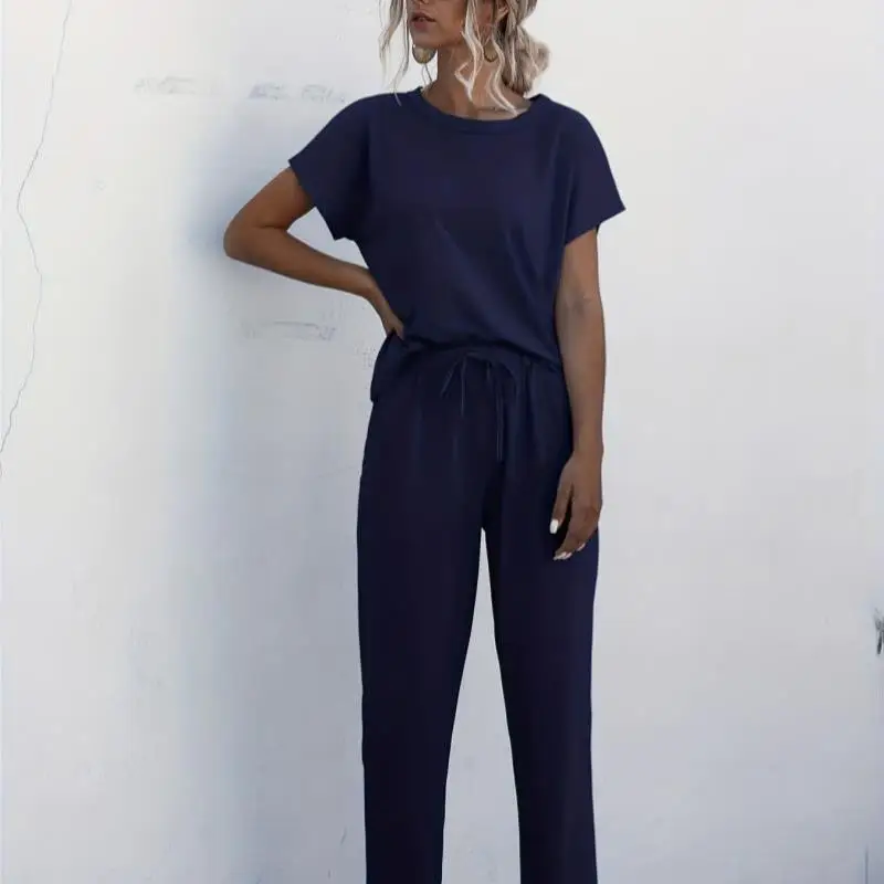 

Повседневный цветной костюм-двойка ort Sve круглый комплект брюк Ne Удобные дышащие женские брюки-карго со средней и низкой талией