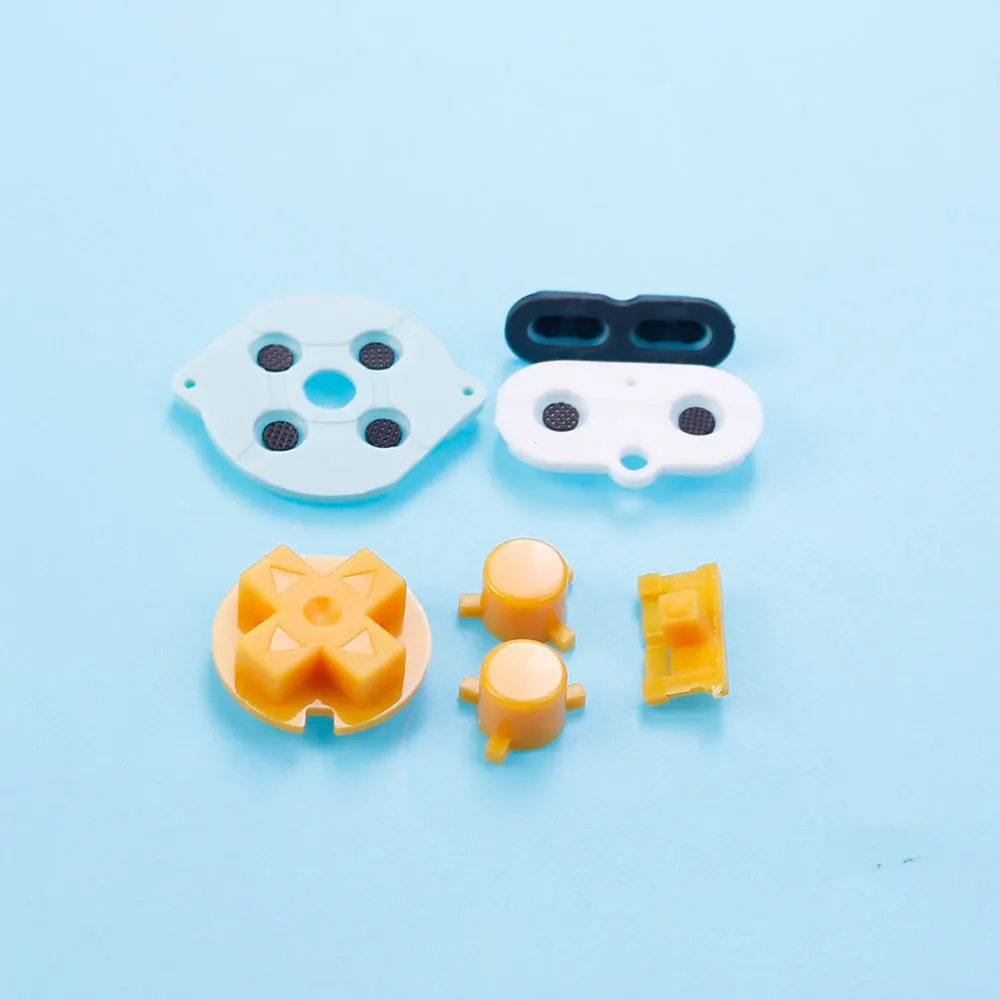 For GBP Keyboard Buttons Silicone Conductive Rubber Buttons and Colored Plastic D Pad A B Power Switch Button Replacement Parts
