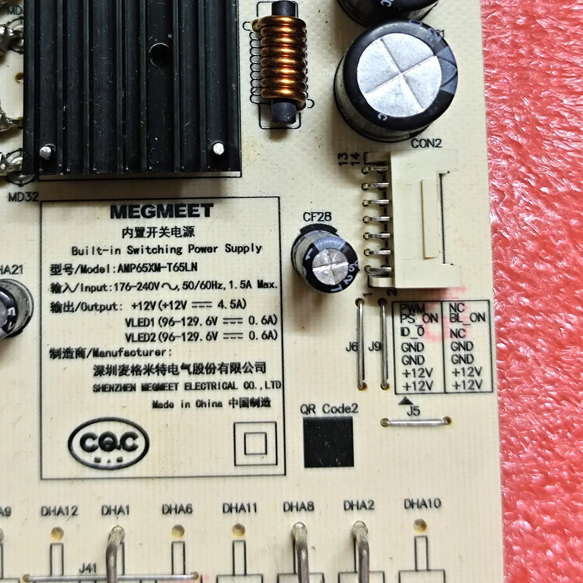 Per Xiaomi L65M5-EC TV power board AMP65XM-T65LN 093155000190