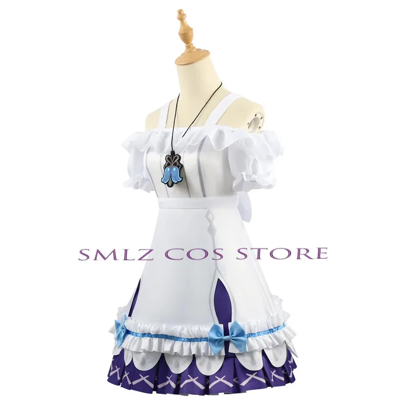 Young Clervie 코스프레 게임 Genshin Impact Costume 소녀 Clervie 드레스 가발 정장 할로윈 의상 여성용 성인 의류