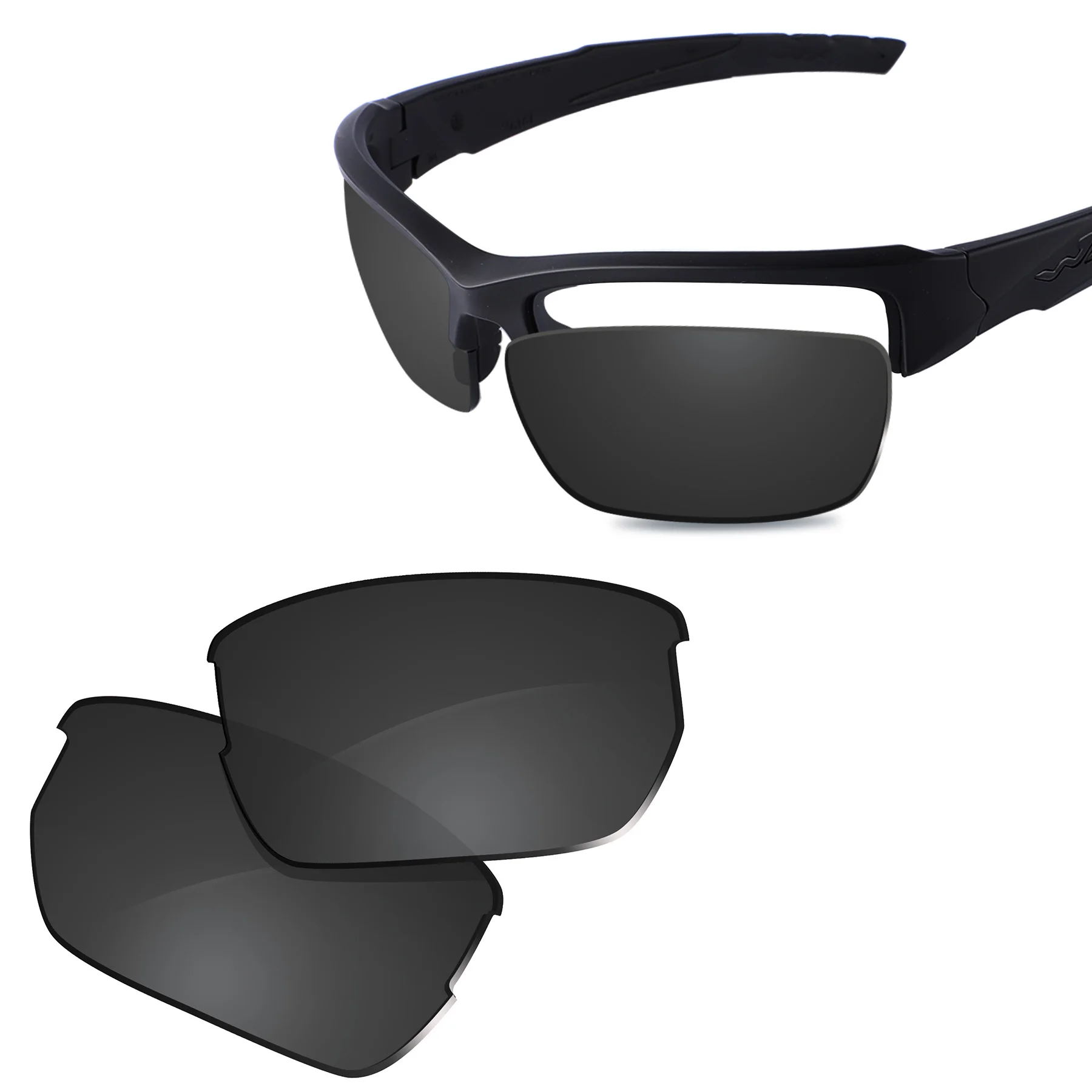 Glintbay New Performance Polarized Replacement Lenses for Wiley X Valor Sunglasses (Only Lenses) - Multiple Colors