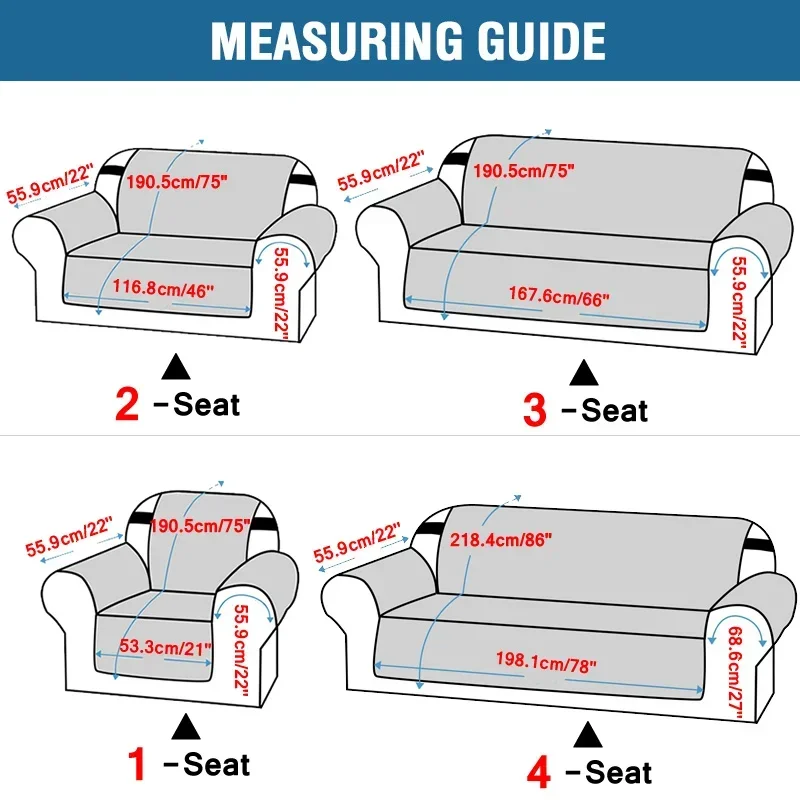 1/2/3/4 Seater Anti-wear Sofa Cover Waterproof Pet Dog Kid Sofa Seat Mat Anti-Slip Recliner Armchair Slipcover Couch Cushion Pad