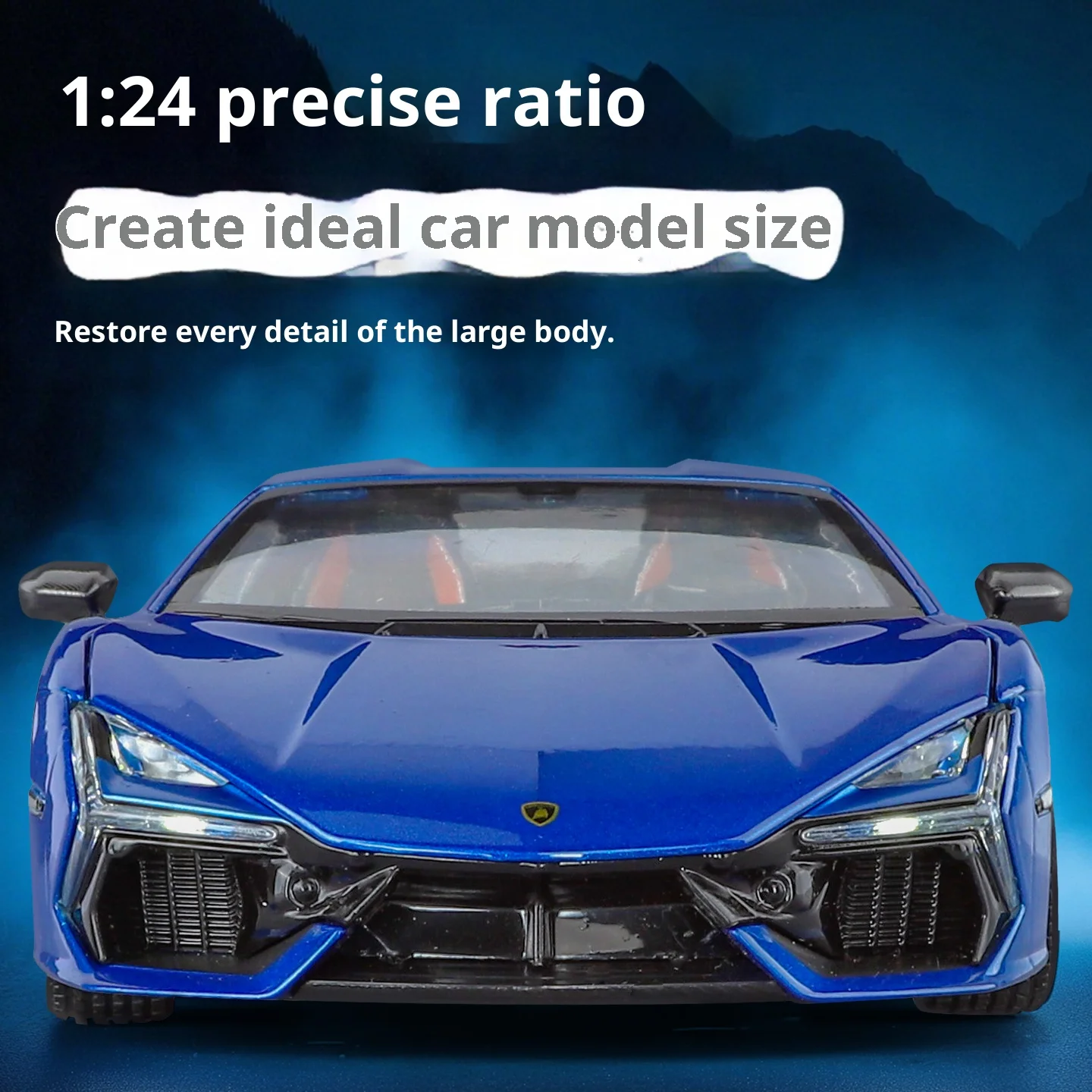 

Модель суперкара Revuelto в масштабе 1:24, с имитацией звука и света, литая из сплава, коллекционная машинка для мальчиков, украшение, подарок на день рождения