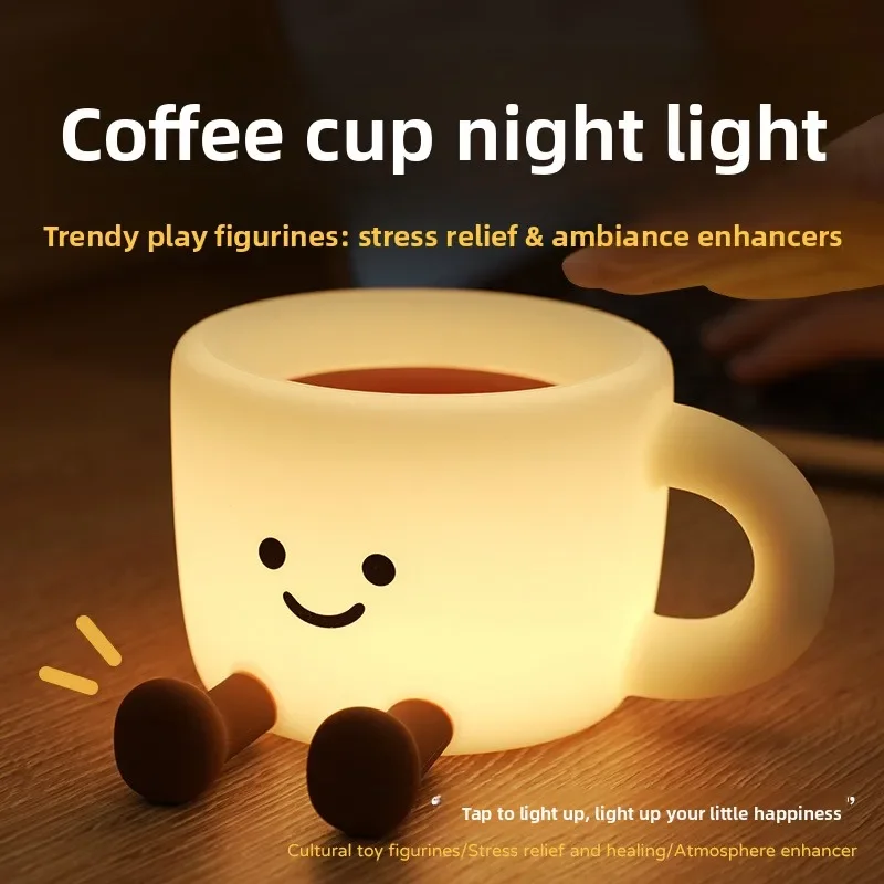 LED Mug with Color-Changing Tap Light  Home Ambiance Light, Desktop Decorative Light, Bedside Night Light, Bedroom Sleep Light