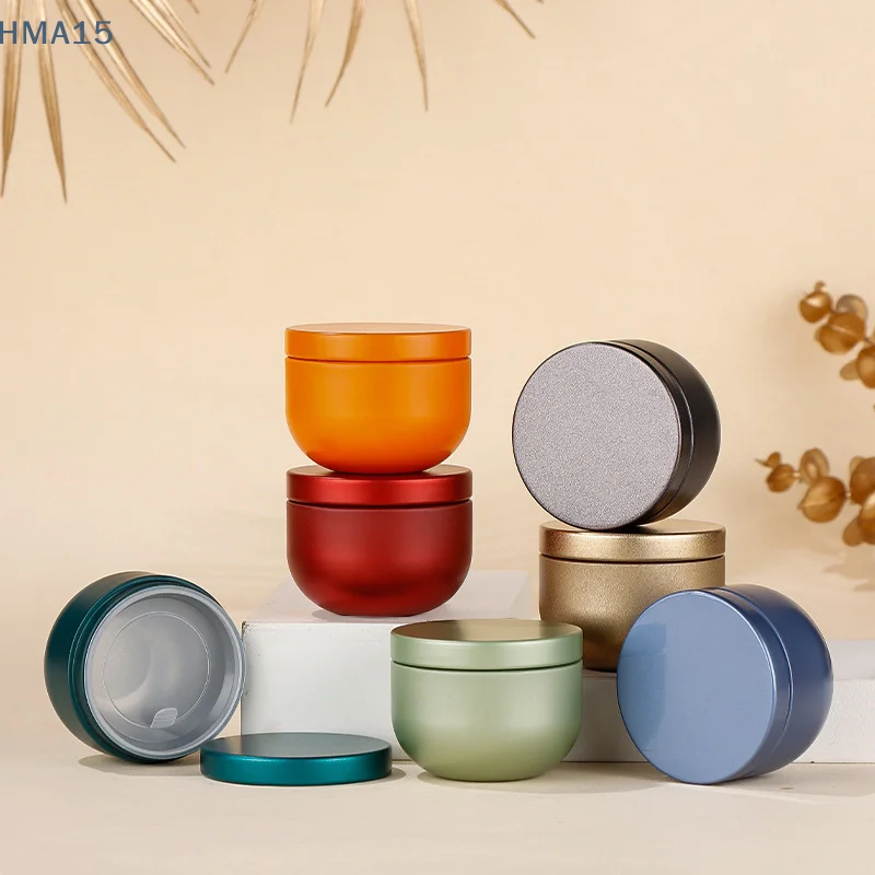 [Y]1/5Pcs Portable Tea Canister Mini Empty Pot Tea Box Candy Round Cans Thickened Iron Herb Sealing Jar Spice Storage Organizer