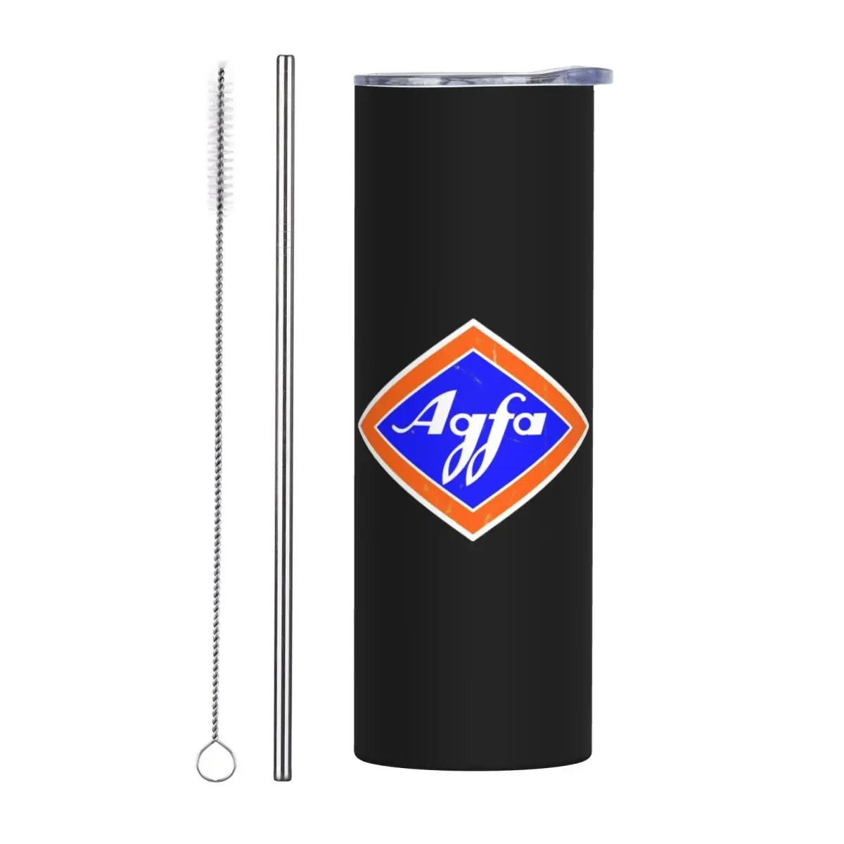 

Retro Agfa Film Logo From 1960s Stainless Steel Tumbler Vacuum Insulated Mugs Thermal Cold Cup Straws With Lid 20oz