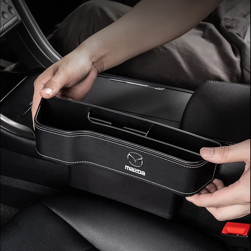 Leather Car Seat Gap Storage Box Phone Keys Organizer for Mazda ATENZA Axela 2 3 5 6 323 626 RX8 CX6 CX-5 CX4 MX3 MX5 M5 M6 MS