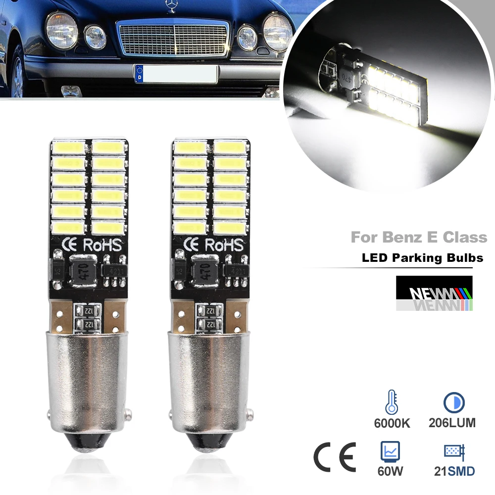

2PCs Led Parking Light For Benz E Class W210 S210 Accessories 1995-2003 Auto Car Clearance Width City Lamps Canbus Error Free