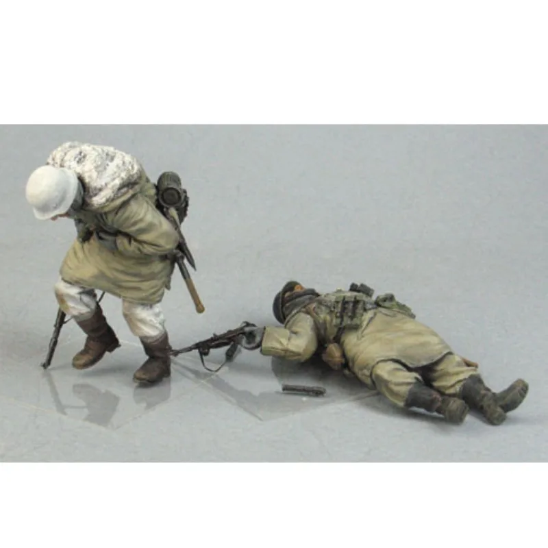 1/35 Scale Resin Figure Model Kit Historical Military Motorised Infantry 2 People Kharkov Unassembled  Unpainted Miniature Toys