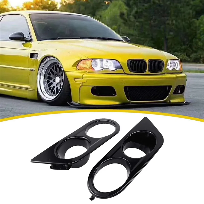 Fog Lamp Frame with Two Holes Front Bumper Mesh Grille Automotive for BMW 3 Series E46 M3 01-06 51112695255,