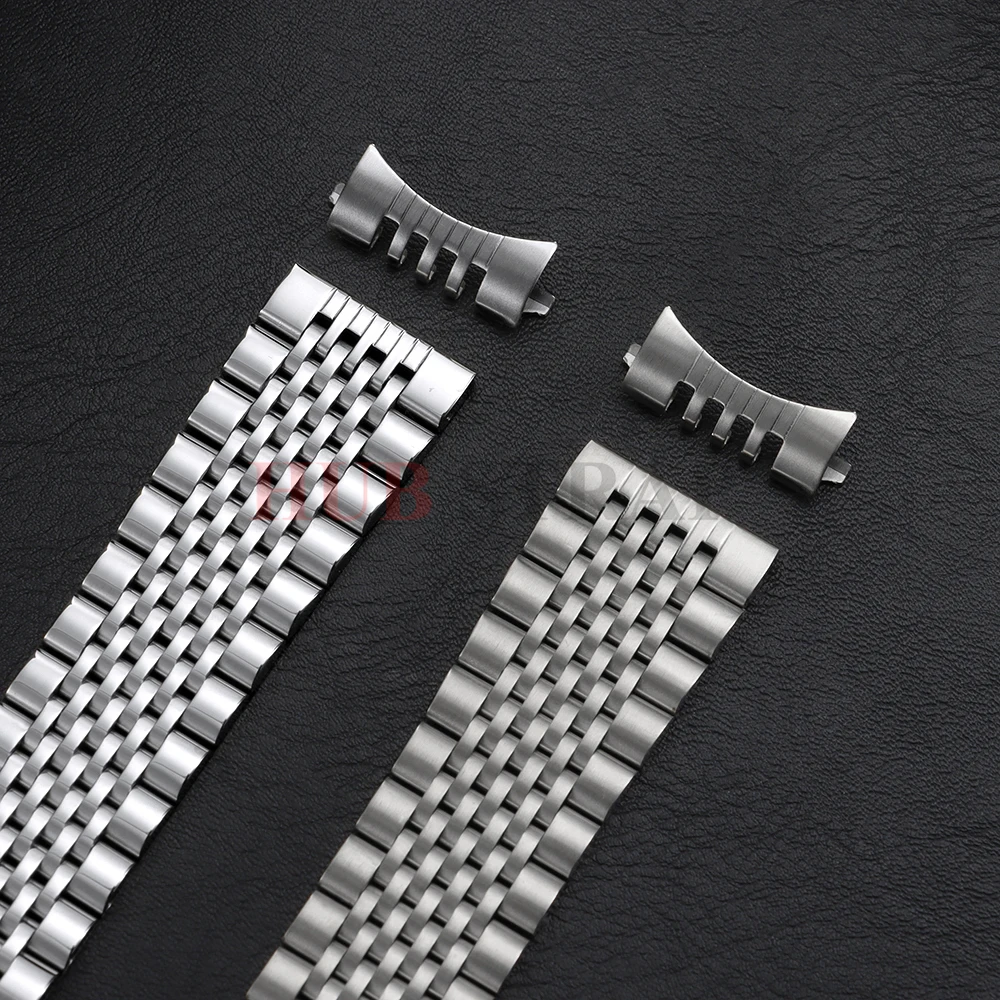 18mm 20mm 22mm Stainless Steel Watch Strap for Omega Seamaster Speedmaster Curved End Metal Strap Business Replacement Bracelet