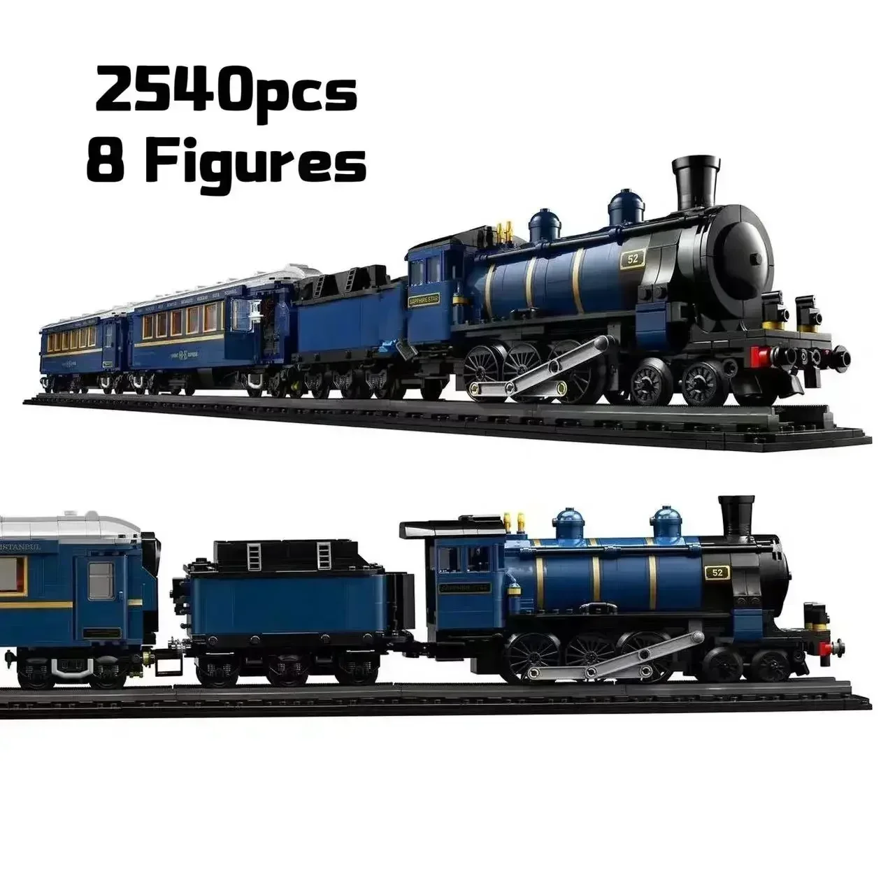 2024 New Express Train Classic 140th Anniversary Luxury Train Locomotive Transport Building Block Model Compatible with 21344