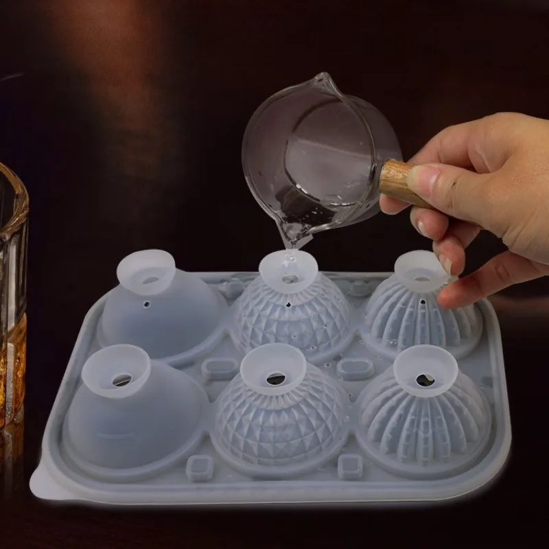 Cactus Ball Ice Cube Tray DIY 6 Grid Round Freeze Ice Cube Maker Box For Whiskey Cocktails Freezer Juice Drinks Chilled Ice Mold view 3