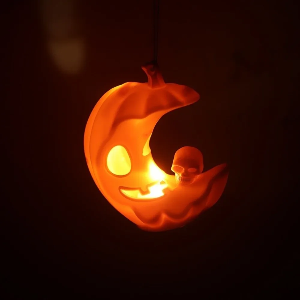 12個入り-光るハロウィンパンプキンライト-怖いプラスチック製のスカルライト-クリエイティブなポータブルパンプキンオーナメント-ナイトライト-ハロウィンパーティー用