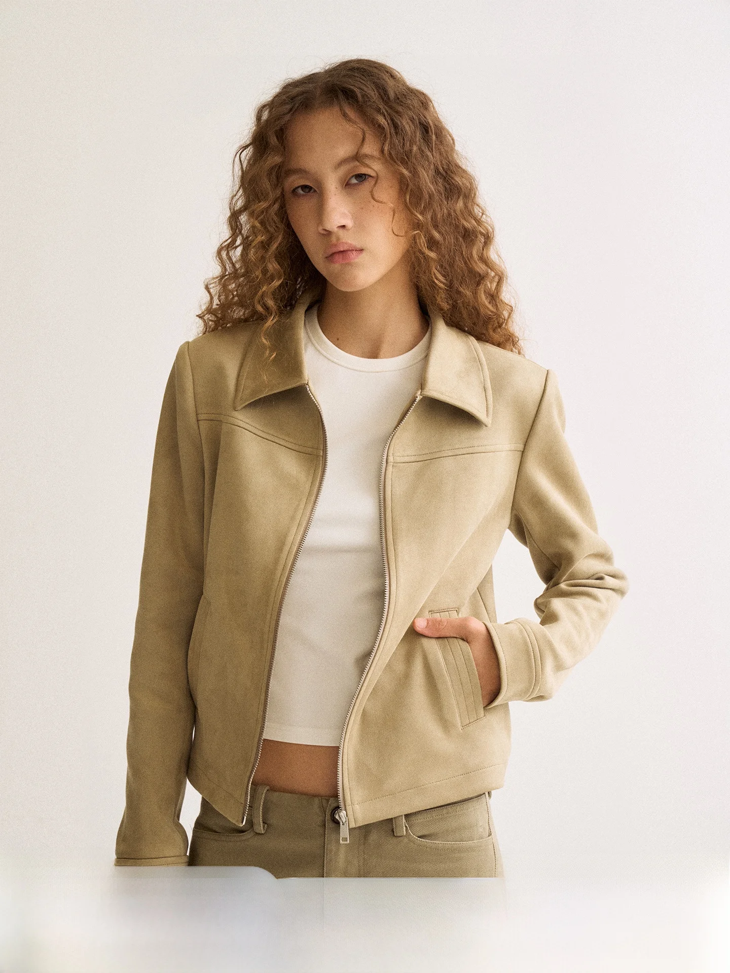 

Firstfloor Ретро Sle ort Байкерский тюнер женский приталенный воротник-стойка из замши неизоляционный осенний Новое поступление