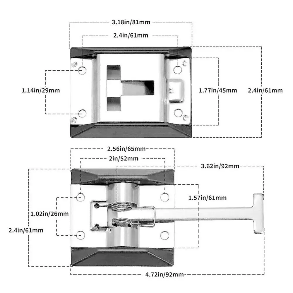 Stainless Steel Hooks Entry Door Catch Latch Accessories T-style Holder Trailer Camping Car RV Door Holder T-Style Latch Camper