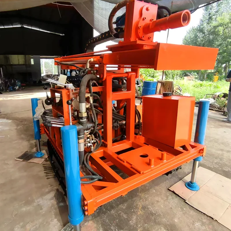 Perforadora de pozos de agua personalizada, plataforma de perforación de pozos de agua hecha a medida, alimentada por diésel, tipo pista, Max.200m