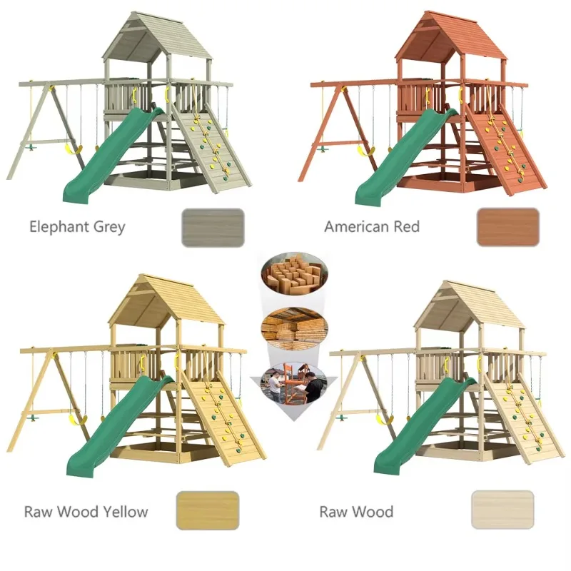 حديقة الأطفال معدات تسلية خارجية كبيرة مجموعة أرجوحة إبداعية ملعب خشبي خارجي مجموعات أرجوحة خشبية للأطفال #5