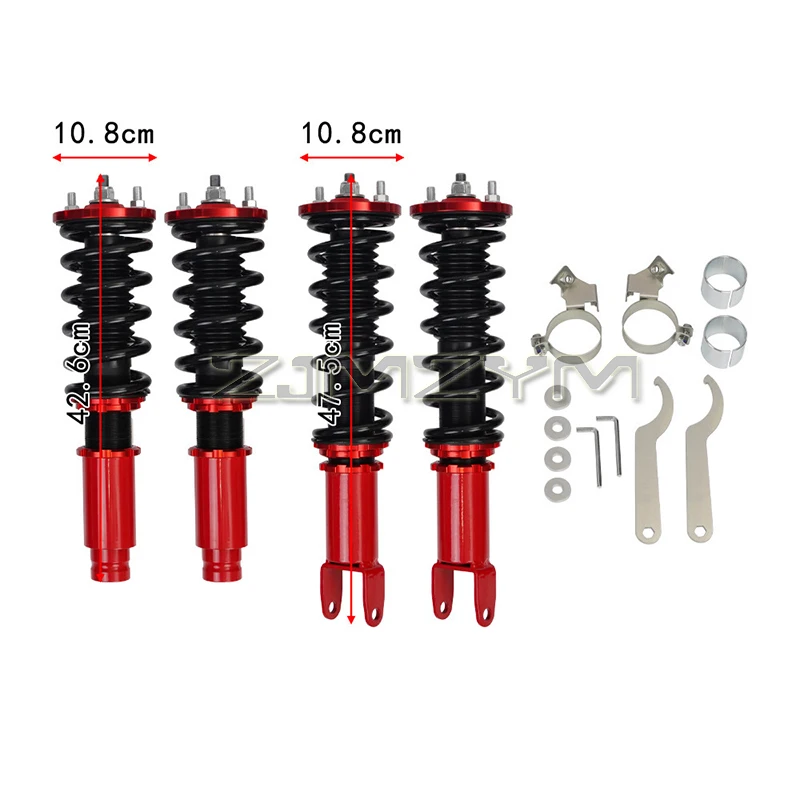 Adjustable Spring Shock Absorber Coilovers For Honda Civic EK96-00, Adjustable Height Struts Absorber Suspension Kit