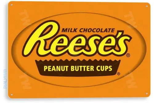 Letrero Metálico Decorativo de Pared con Diseño de Reese's Cups, para Cocina o Tienda de Dulces, A591-Aluminio