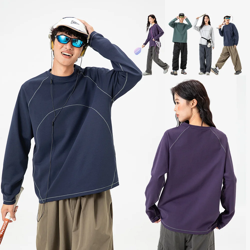Men Lightweight Quick Dry Long Sleeve Sport T Shirt Women Spring Autumn Loose Casual Outdoor Hiking Camping T-shirt Tops