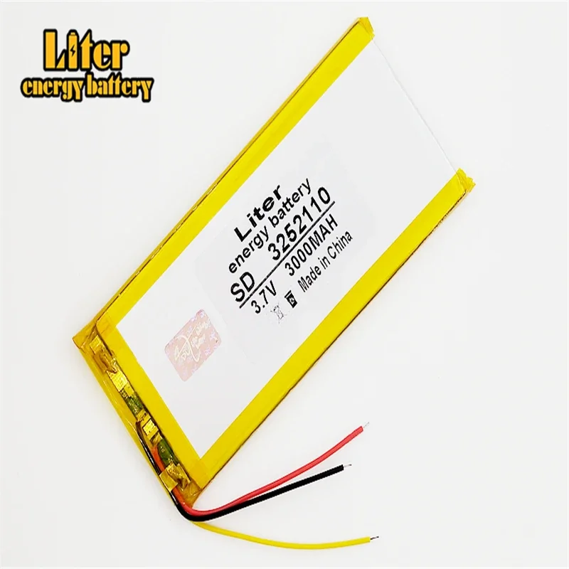 3 سلك 3252110 3.7V 3000mAh 3050110 3253108 قابلة للشحن ليثيوم بوليمر بطارية ل الصين استنساخ Goophone 5.5 I6 6SPLUS الهاتف
