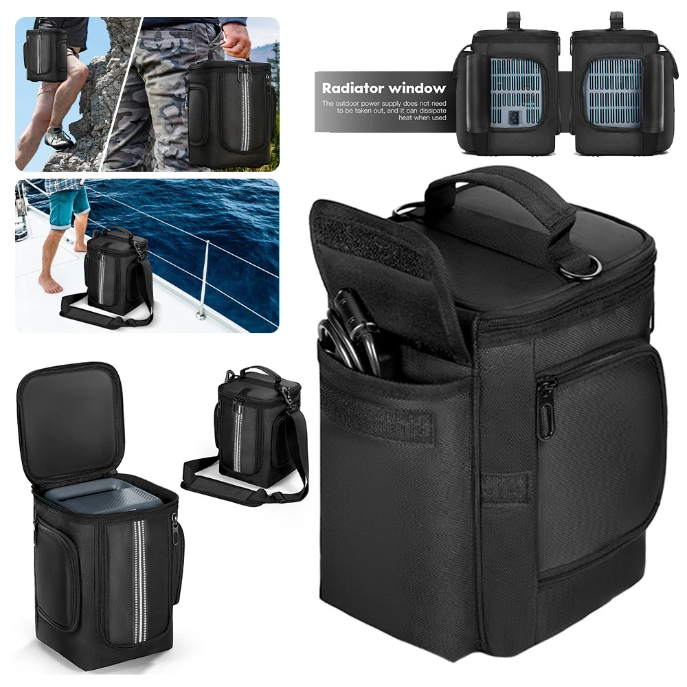 Carrying Case for Anker C300/C300 DC Portable Power Station Bag Storage Case Travel Carrying Bag with Shoulder Strap & Handle