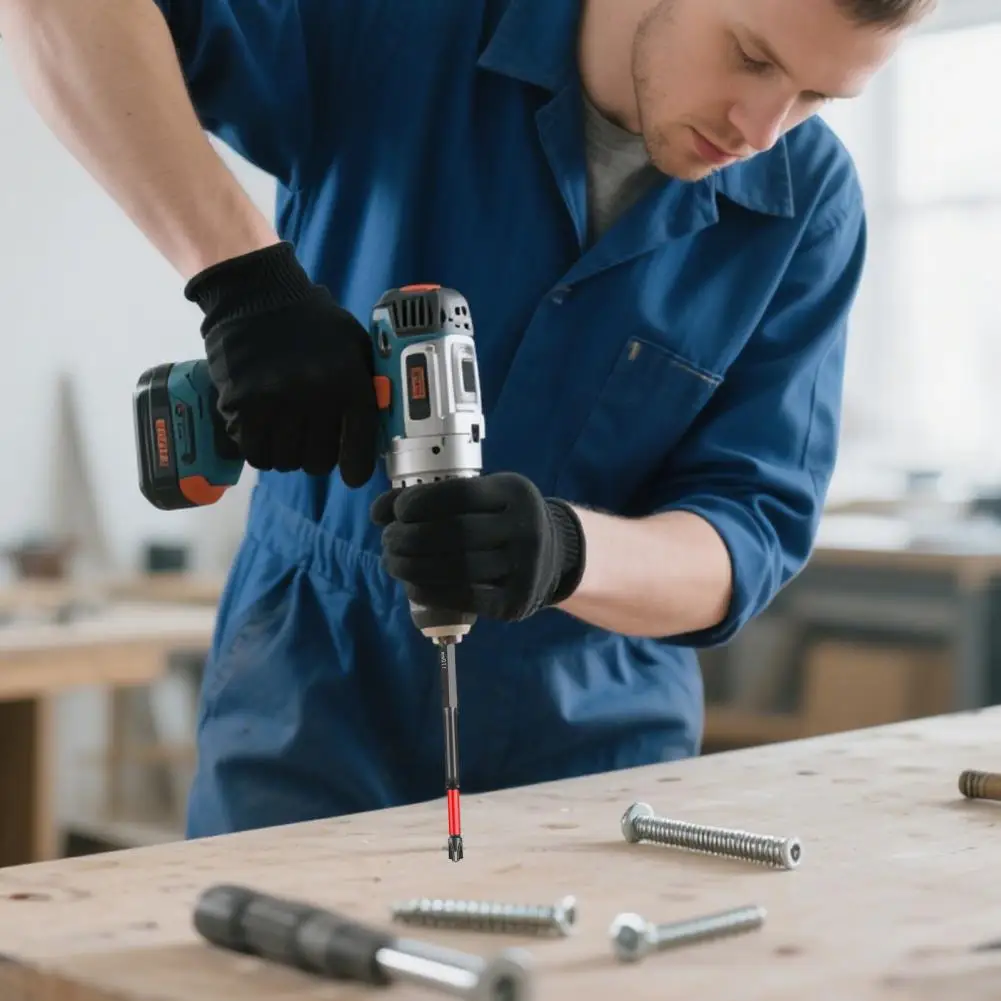 

Electrical Panel Maintenance Tool Durable Impact Screwdriver Bit Set with Magnetic Slotted Heads Corrosion Resistant 1/4 for Diy