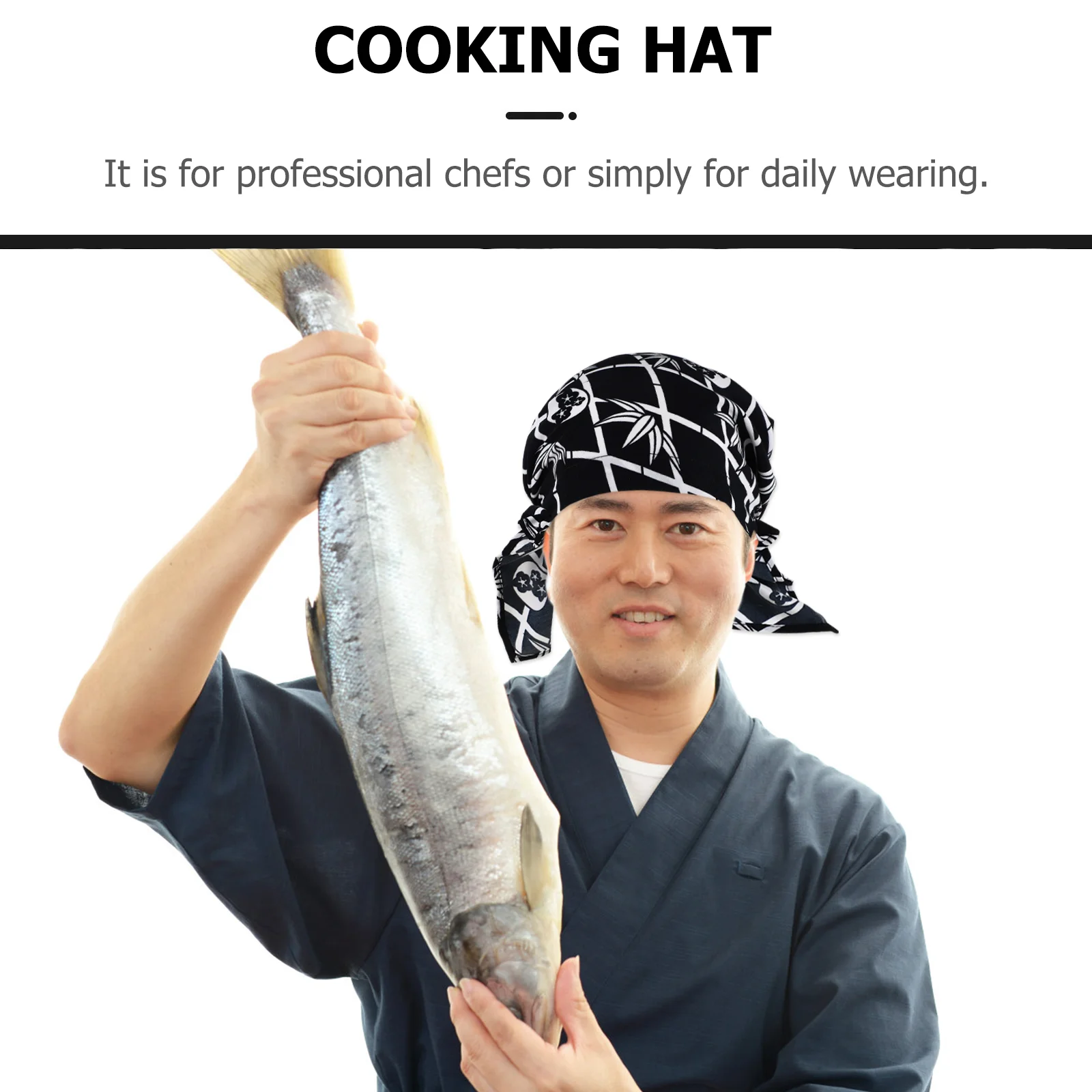 1PC Chef Hat Waiter Uniform Bakery Hat Restaurant Cook Work Hat (Blue Bamboo) uniform cap restaurant work hat