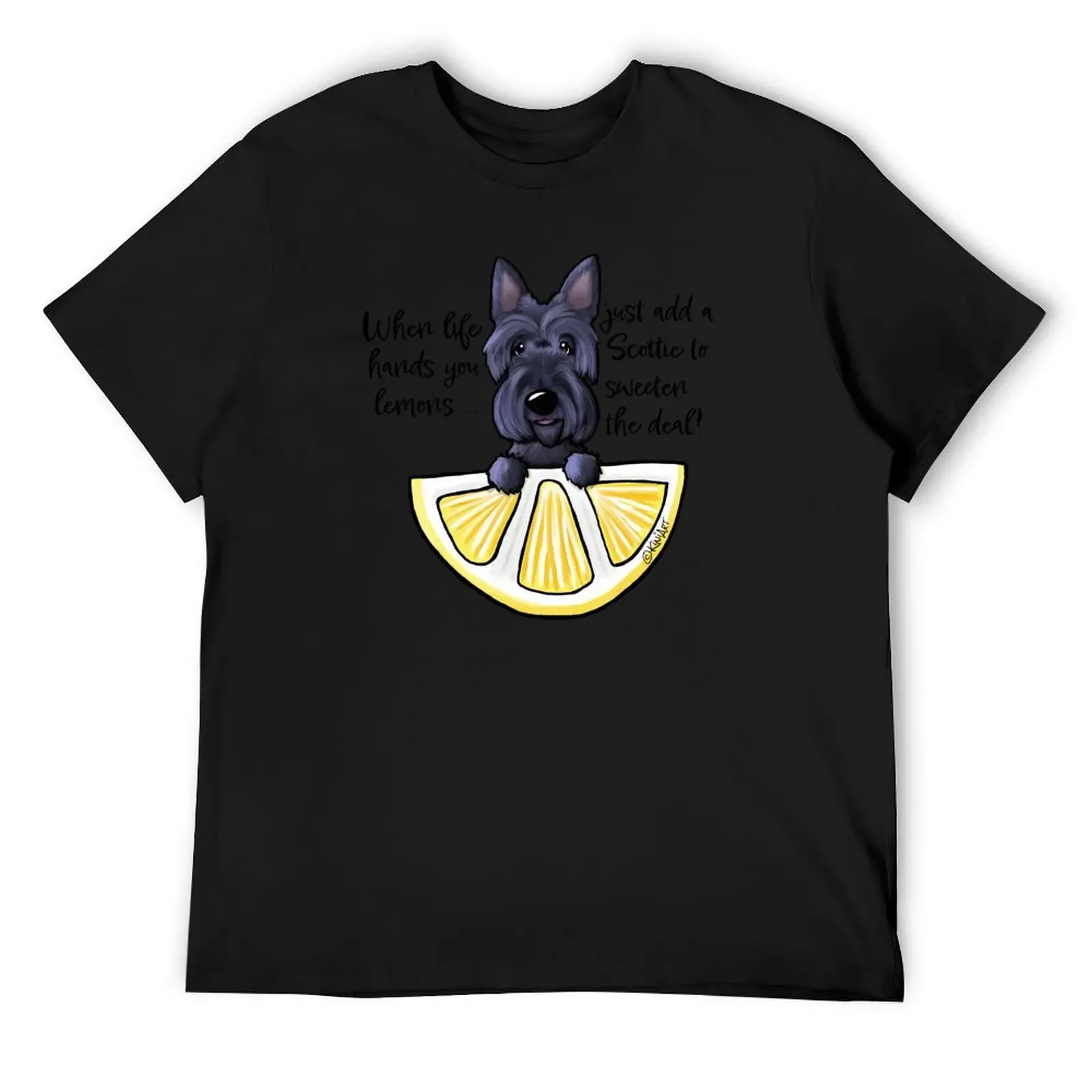 

KiniArt Life Lemons Scottie T-Shirt oversized clothes essential t shirt men clothes