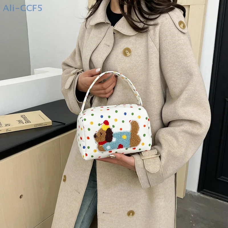 لطيف البولكا نقطة الألماني حقيبة مستحضرات تجميل سعة كبيرة يده حقائب مستحضرات التجميل جرلي المحمولة تخزين أكياس السفر حقائب أدوات الزينة الهدايا