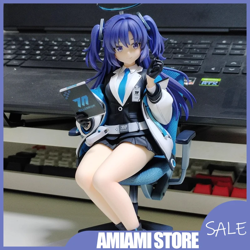 

20cm Blue Archive Yuuka Hayase Accountant Daily Life Anime Figure Office Lady Model Statue Desktop Decoration Gift for Fans