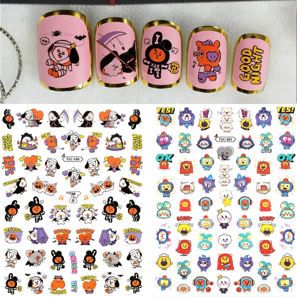 

TSC-100 Korean idol group cartoon characters Koala alpaca Dog DIY 3D Back glue Nail Art Stickers Decals Sliders Nail ornament