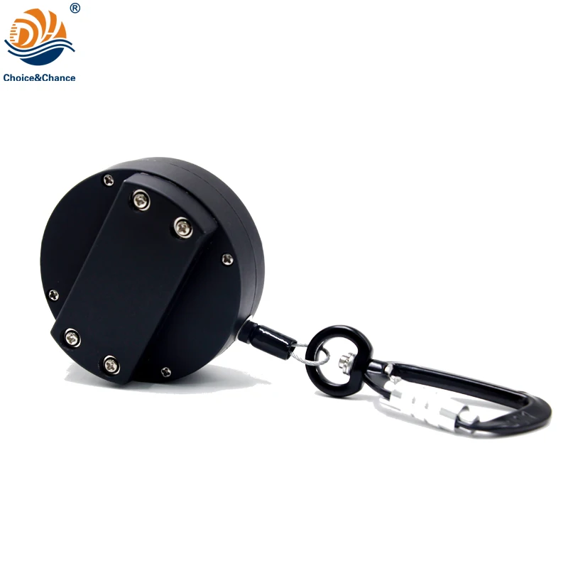 DYH PA66 Material 1.25M Retractable Tool Lanyard with Carabiner Mount Black for Drop Prevention