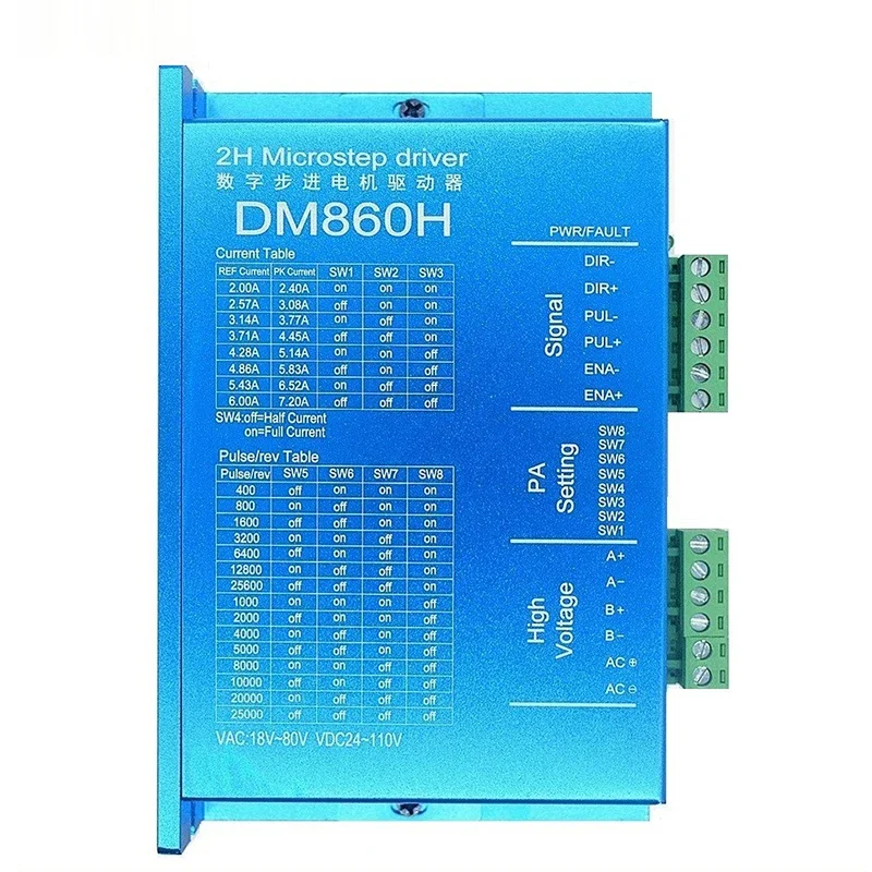 Imagem -03 - Módulo Controlador do Motorista do Motor Deslizante Acionamento do Motor da Impressora 7.2a 24110v dc 1880v ca para Fases 57 86 Dm860h Dm860